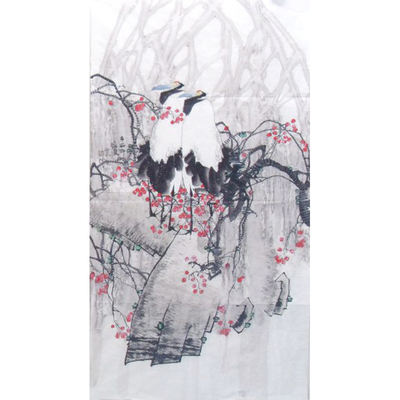 崔西民 中国书画家协会理事 工笔花鸟作品 138×69