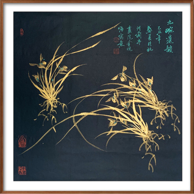 金晓海 中国美协会员 国画花鸟作品 69×69