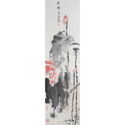 李江 中国美协会员 国画花鸟作品 138×35