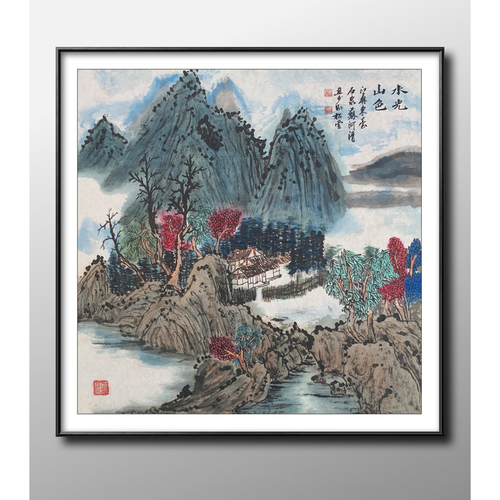 苏海河 北京市美术家协会会员 国画花鸟作品 69×69(1)