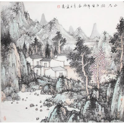 朱玉宜 江苏省青年美术家协会会员 国画山水作品 69×69